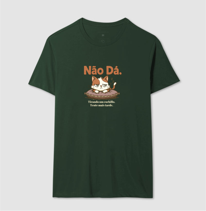 Camiseta Não Dá – Gato Cochilo em Algodão