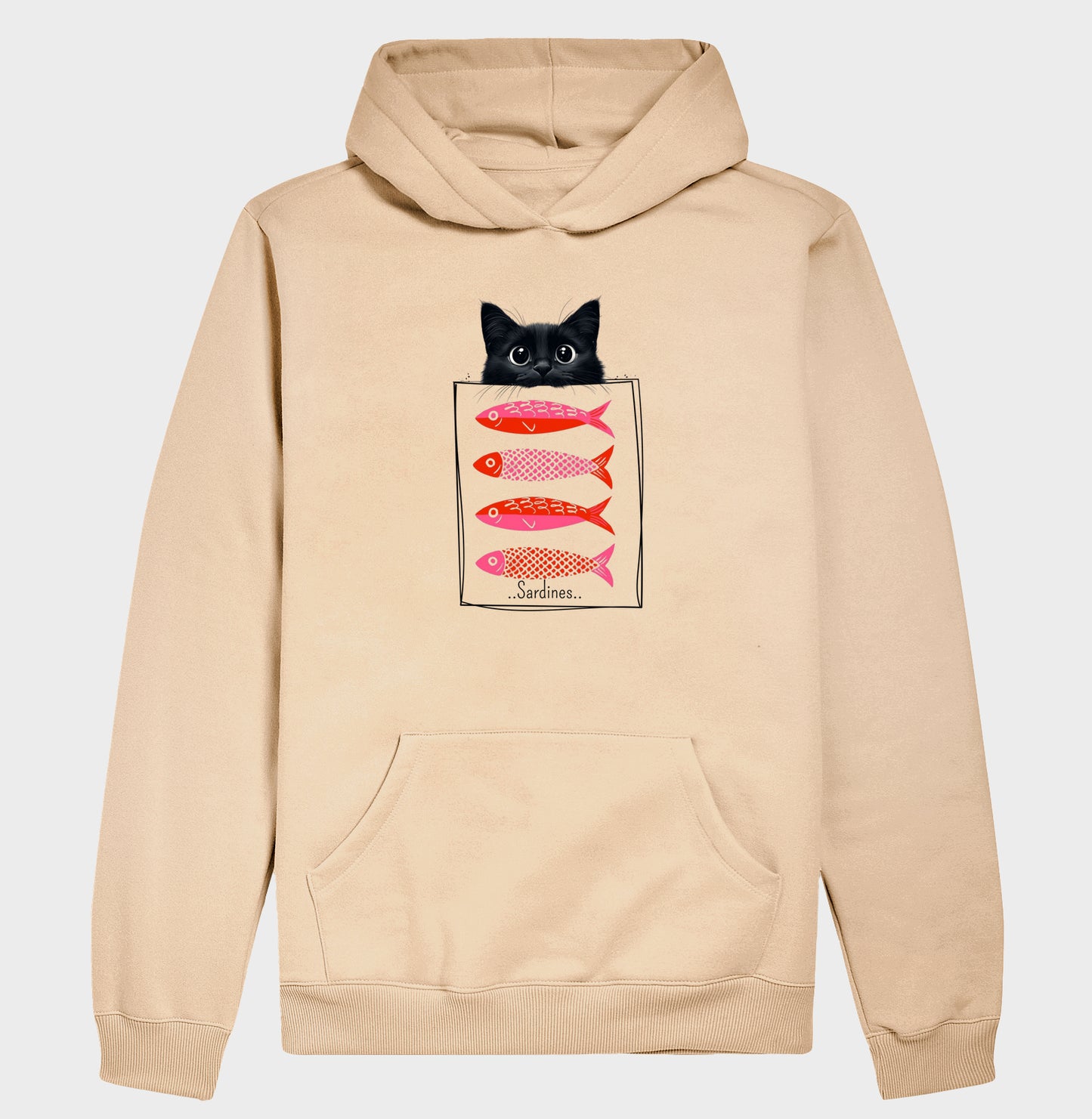 Moletom Gato e Sardinhas com Capuz