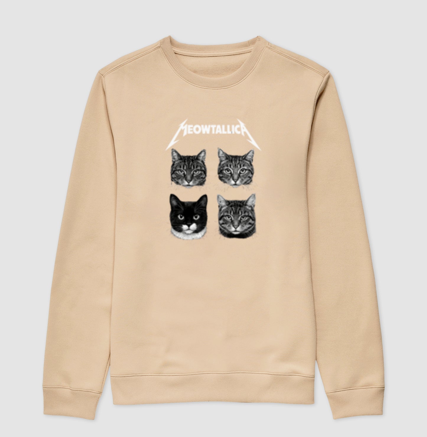 Moletom Meowtallica Gatos Rockeiros Unissex