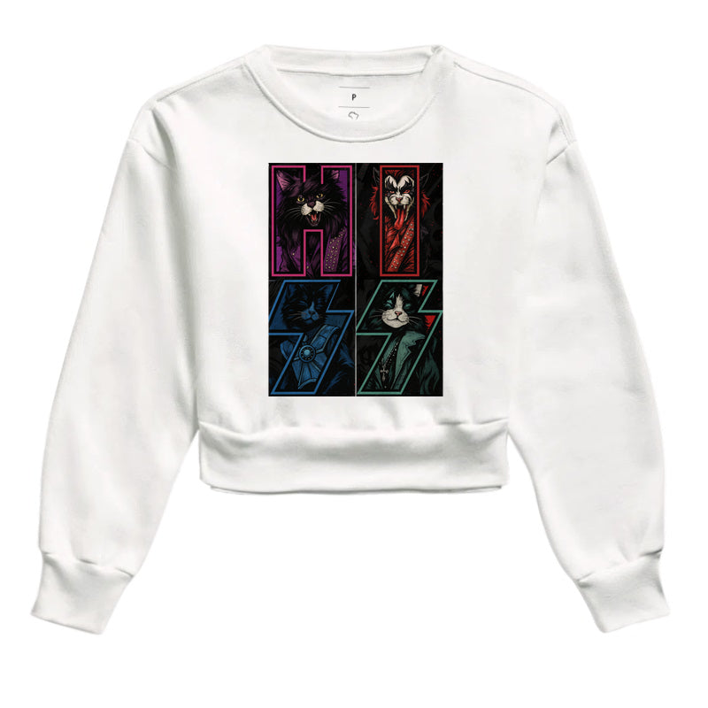 Moletom Cropped HISS Rock & Gatos