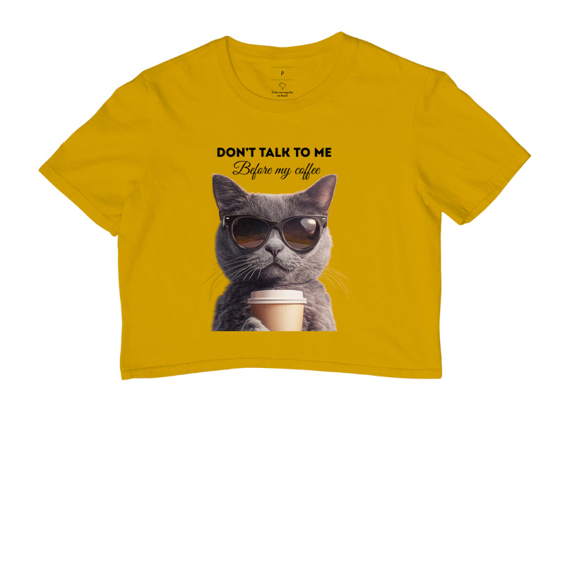 Camiseta Cropped Gato Café – Don’t Talk To Me