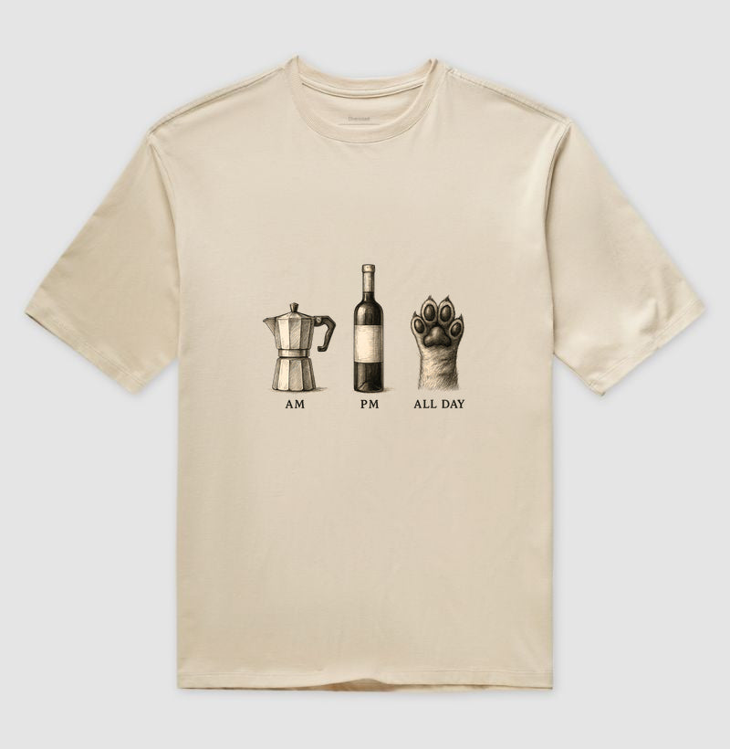 Camiseta Masculina All Day Café Vinho e Pet