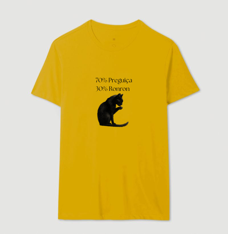 Camiseta Vida de Gato 70% Preguiça 30% Ronron