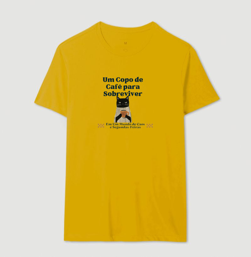 Camiseta Gato , Café e Segundas-Feiras