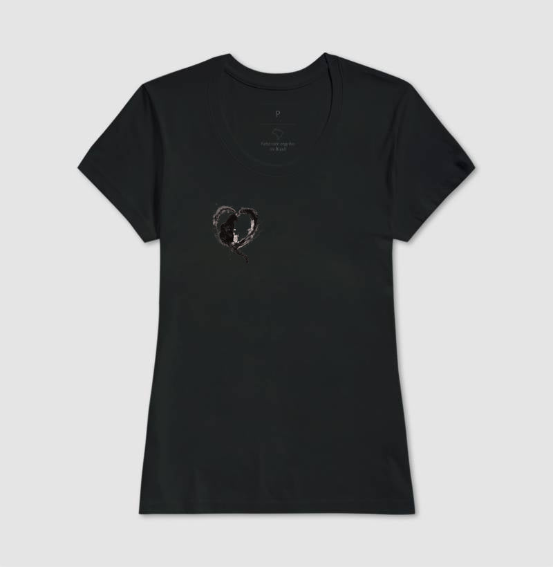 Camiseta Love Cats Coração Felino Minimalista