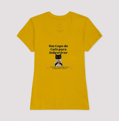 Camiseta Gato , Café e Segundas-Feiras