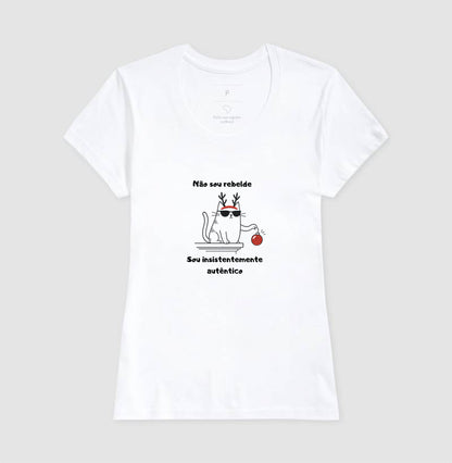 Camiseta Gato Autêntico – Não Sou Rebelde