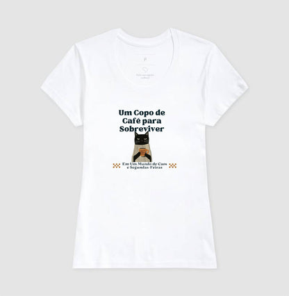 Camiseta Gato , Café e Segundas-Feiras