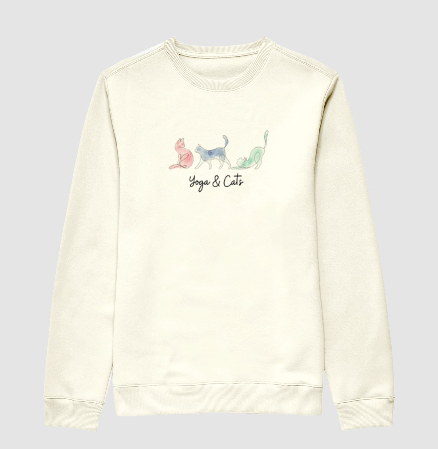 Moletom Yoga & Cats em Aquarela