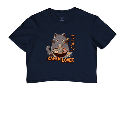 Cropped Ramen Lover Gato – Camiseta Geek em Algodão