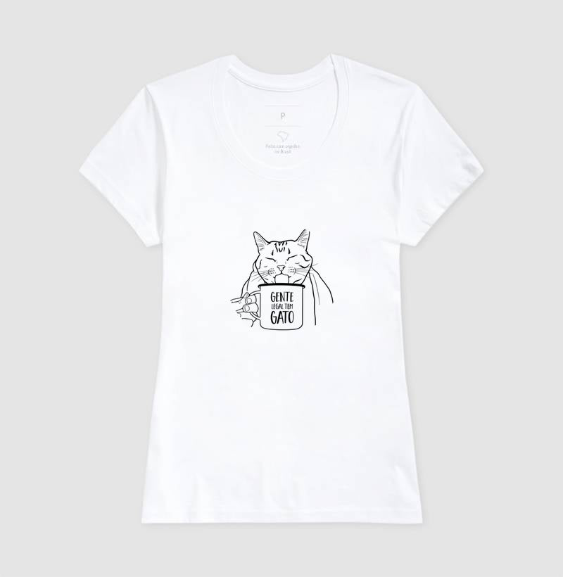 Camiseta Minimalista Gente Legal tem gato