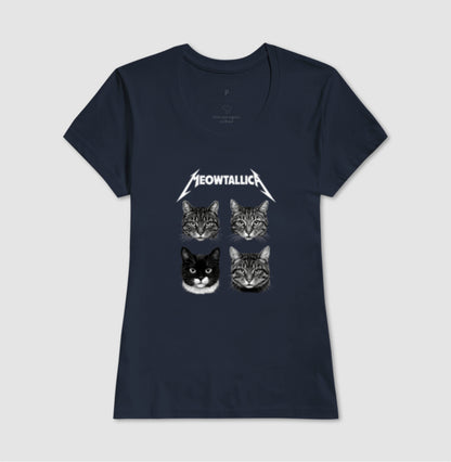 Camiseta Meowtallica Gatos Rockeiros em Algodão