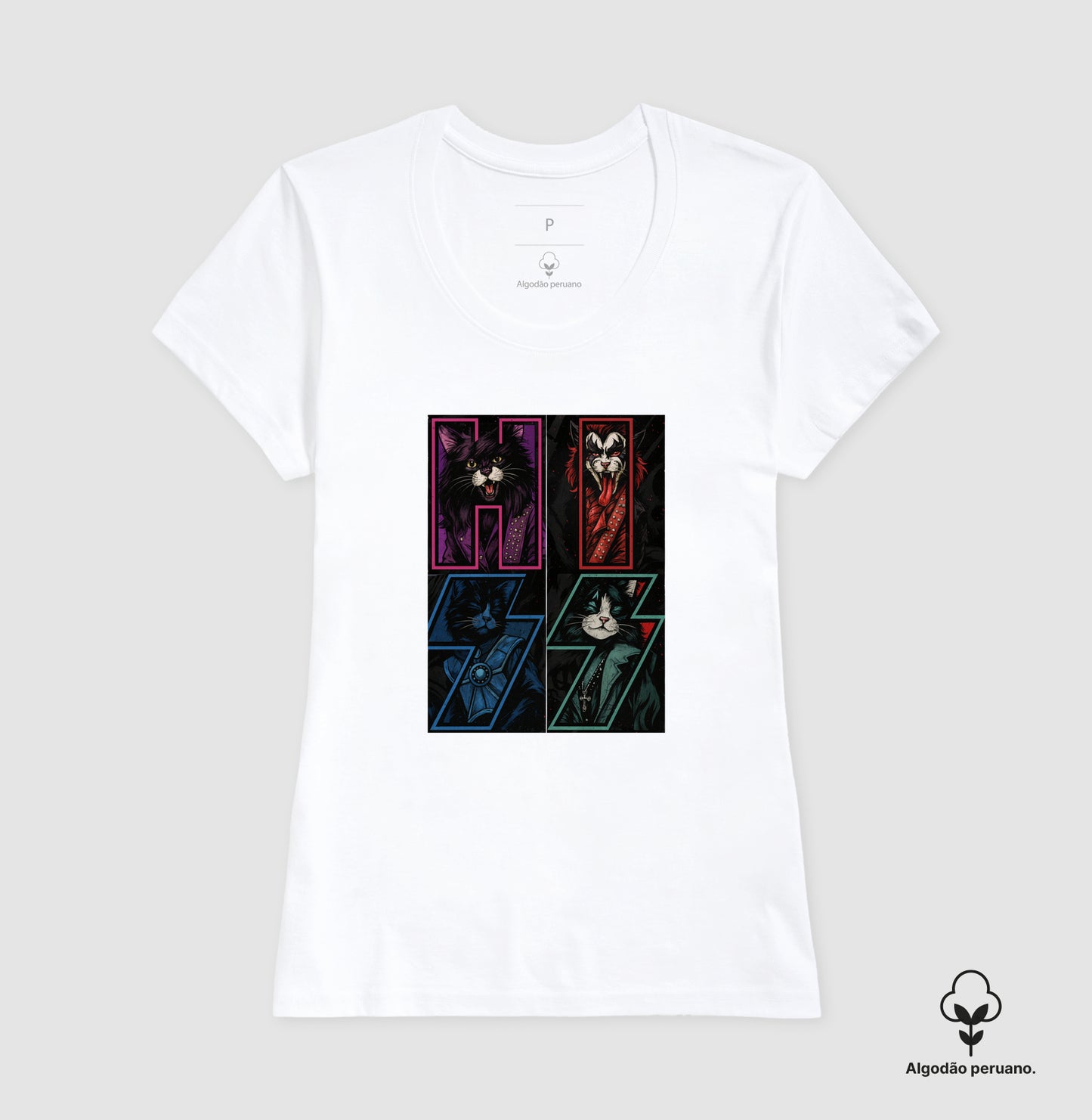 Camiseta HISS Rock & Roll Gatos – Algodão Peruano