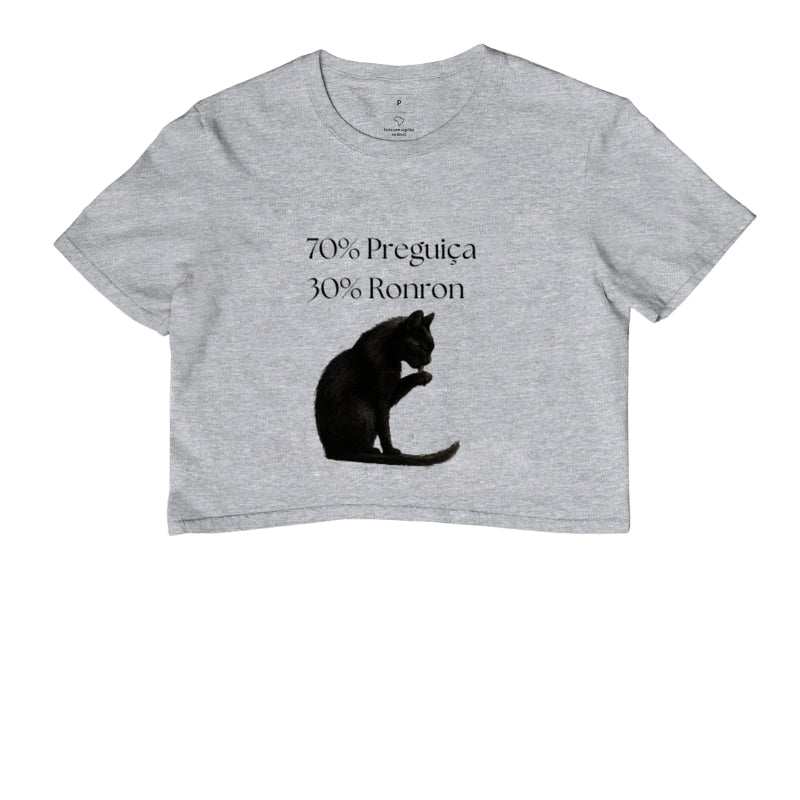 Cropped Vida de Gato 70% Preguiça 30% Ronron