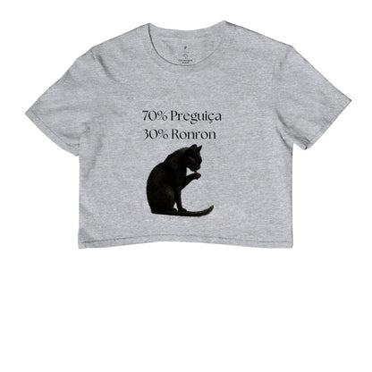 Cropped Vida de Gato 70% Preguiça 30% Ronron