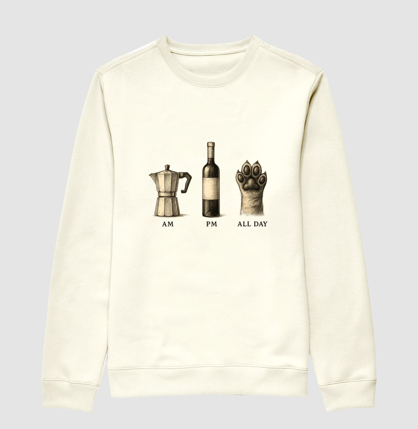 Moletom All Day Café, Vinho & Pets Unissex