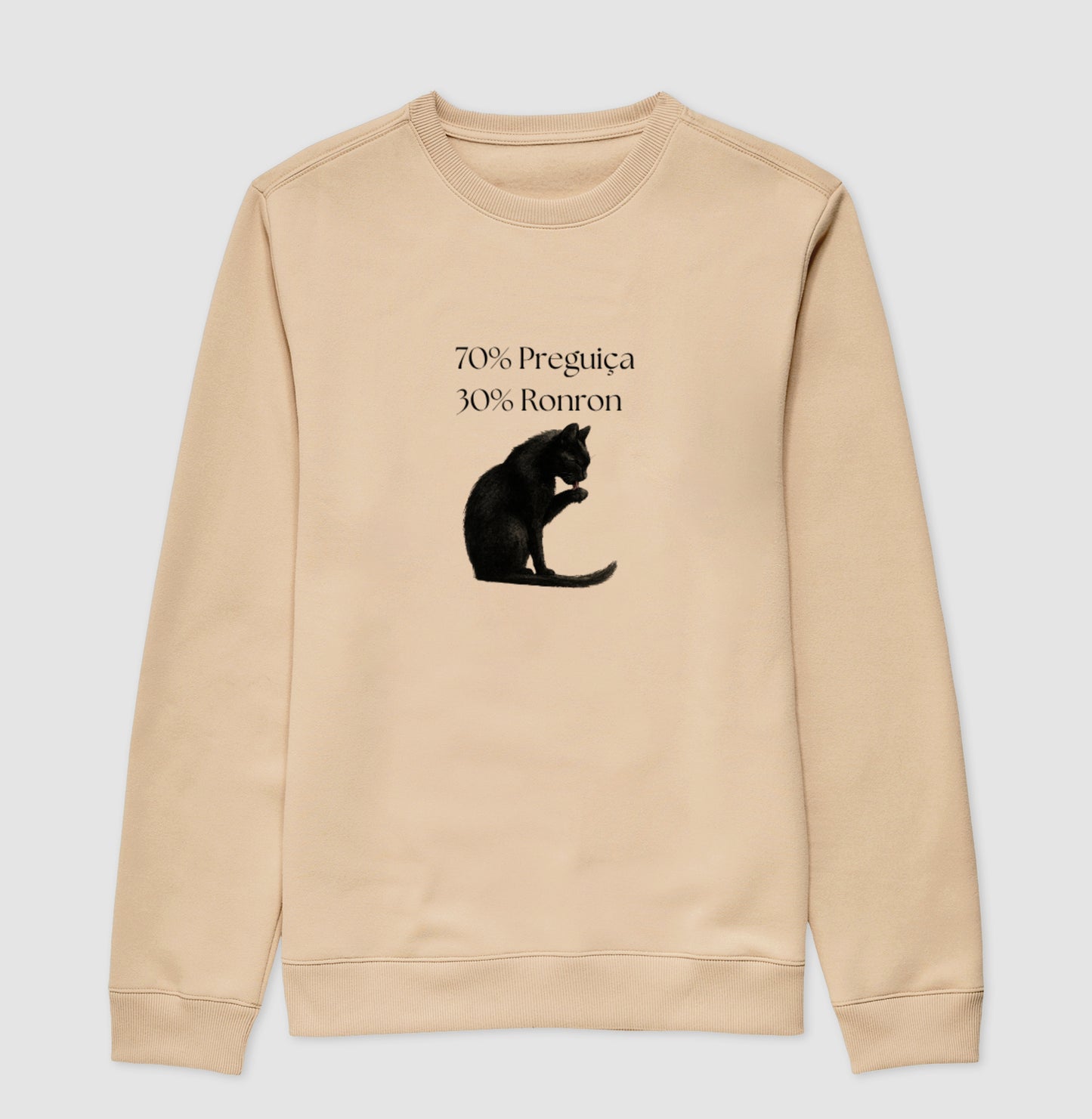 Moletom Gato 70% Preguiça 30% Ronron