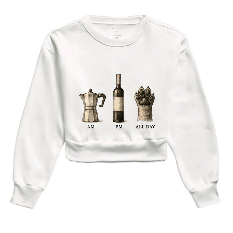 Moletom Cropped All Day Café Vinho e Pets Feminino