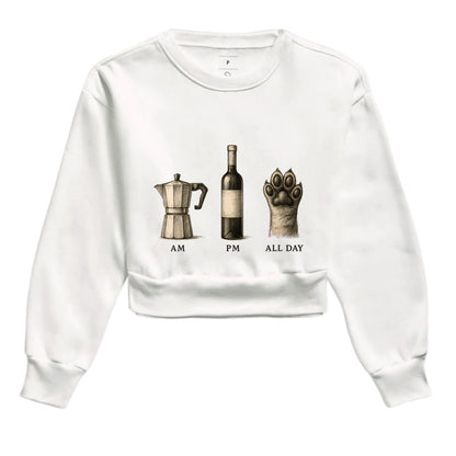 Moletom Cropped All Day Café Vinho e Pets Feminino