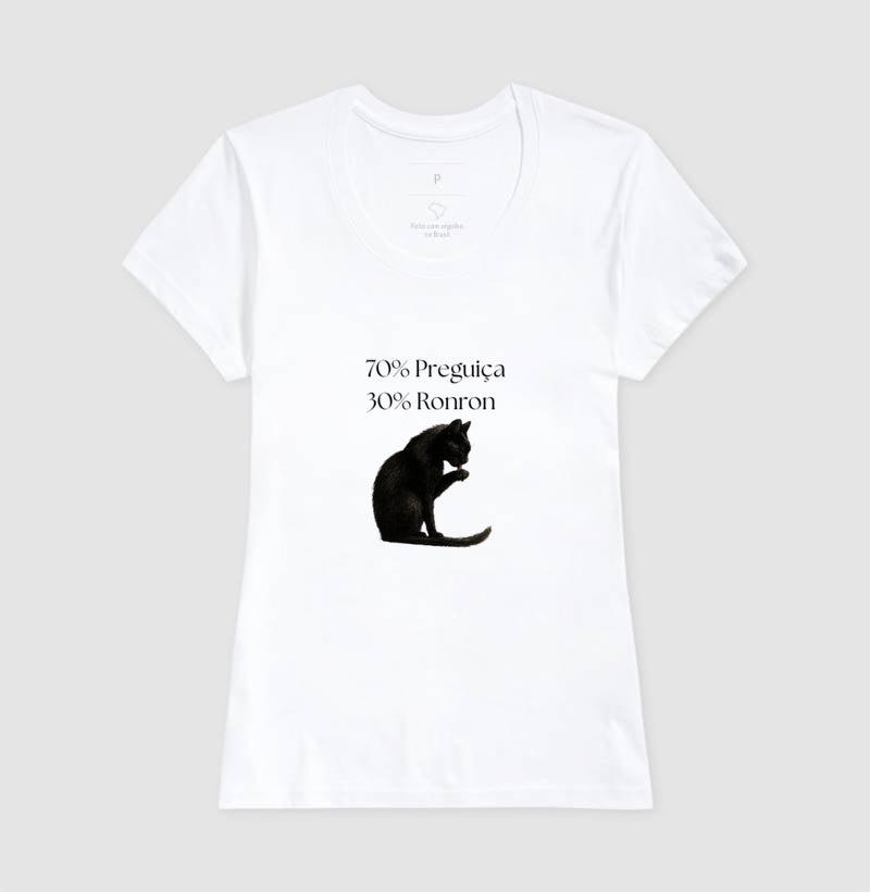 Camiseta Vida de Gato 70% Preguiça 30% Ronron