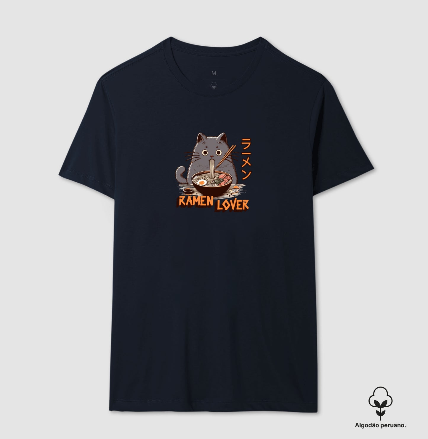Camiseta Ramen Lover Gato – Algodão Premium