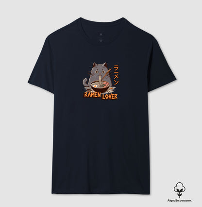 Camiseta Ramen Lover Gato – Algodão Premium