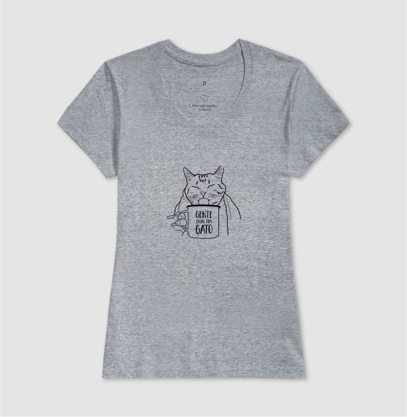 Camiseta Minimalista Gente Legal tem gato
