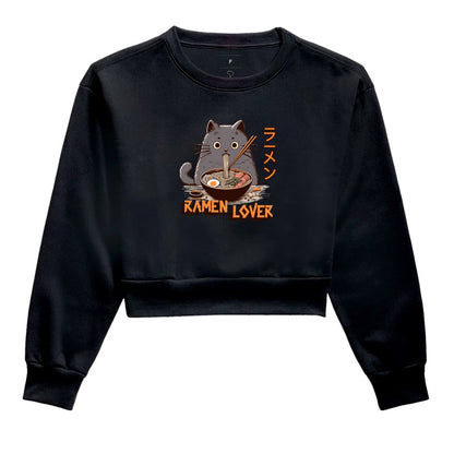Moletom Cropped Ramen Lover Gato – Geek e Confortável