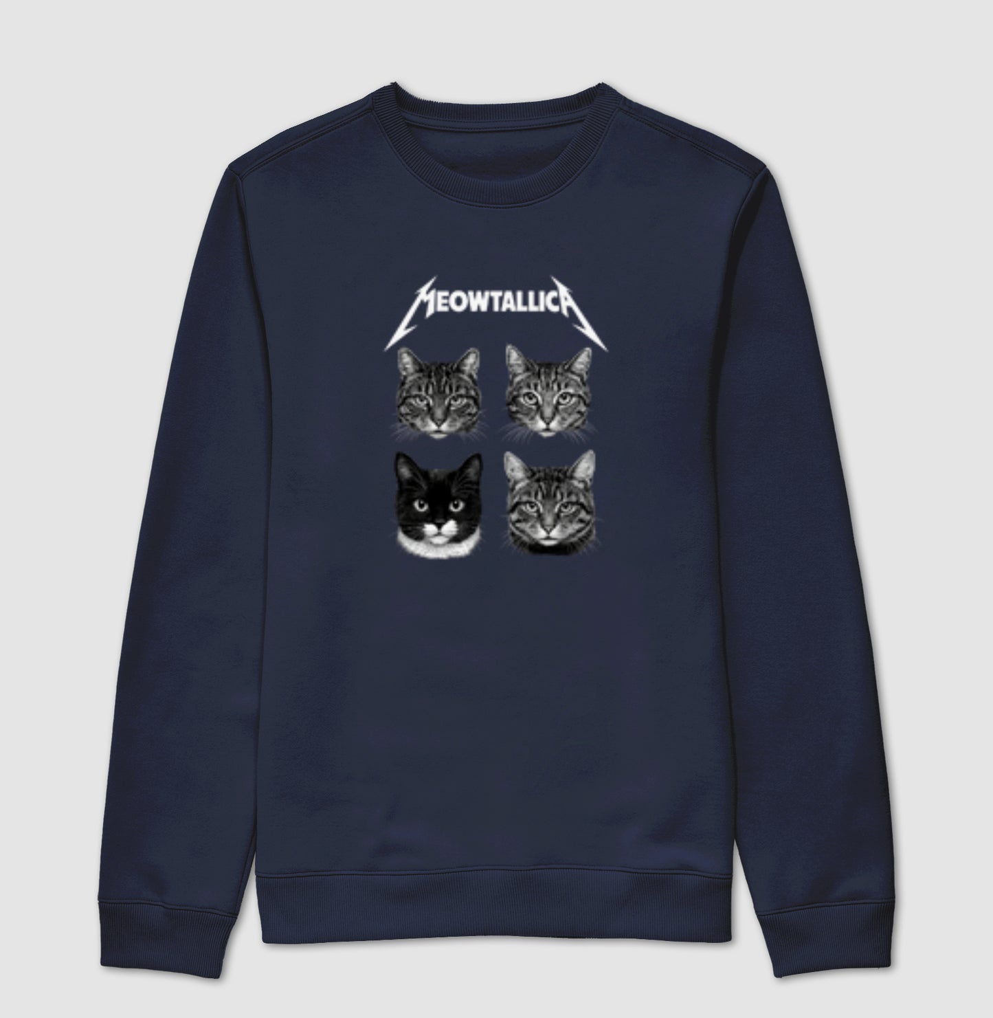 Moletom Meowtallica Gatos Rockeiros Unissex