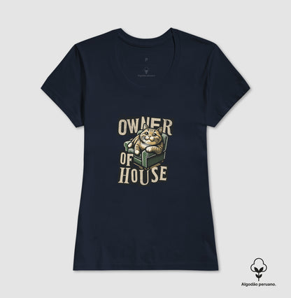 Camiseta Gato Dono da Casa Owner of House em Algodão Peruano