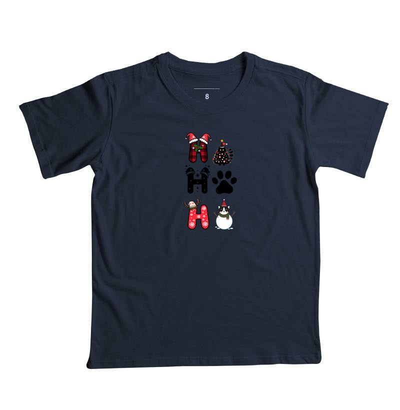 Camiseta Natalina HO HO HO Gatinhos e Patinhas