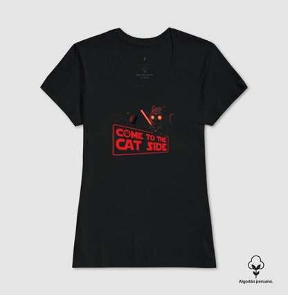 Camiseta Geek Come to the Cat Side em Algodão Peruano