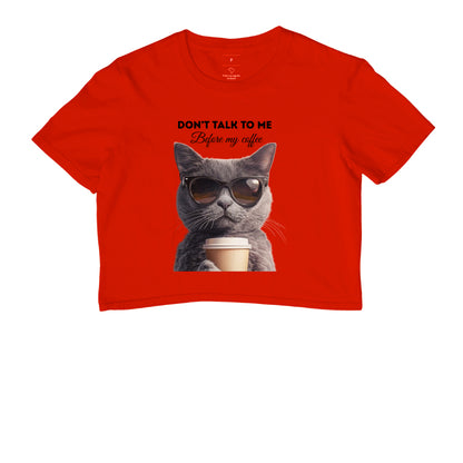 Camiseta Cropped Gato Café – Don’t Talk To Me