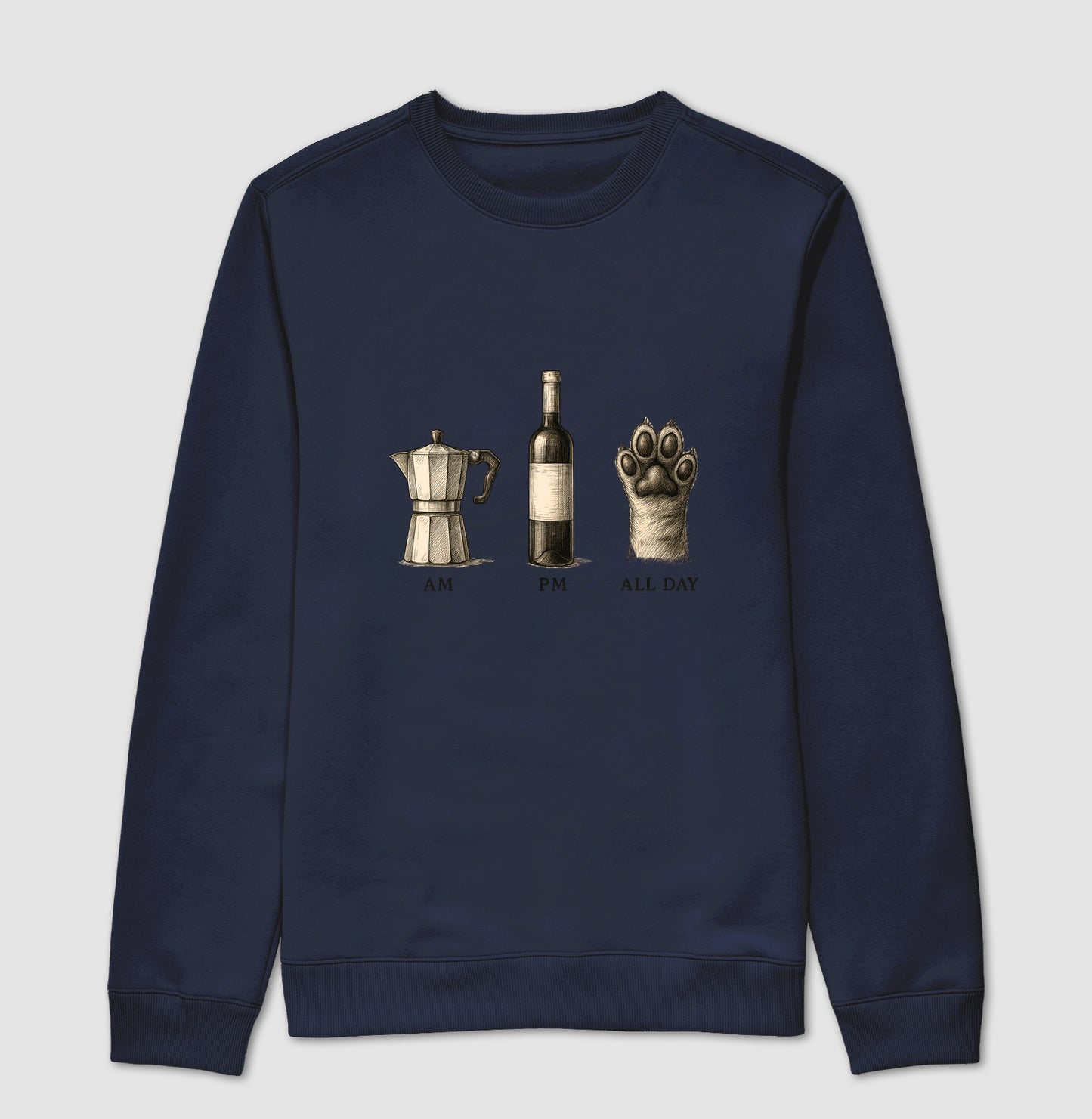 Moletom All Day Café, Vinho & Pets Unissex