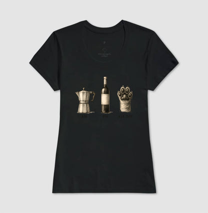 Camiseta Café Vinho e Pet All Day Retrô Lifestyle