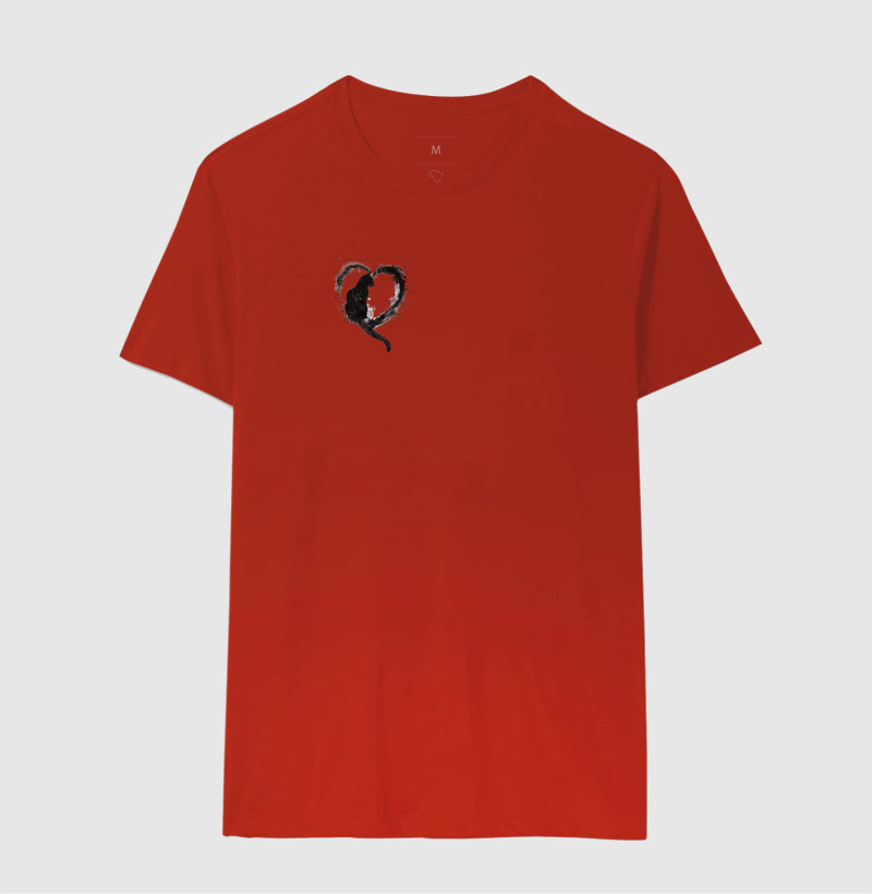 Camiseta Love Cats Coração Felino Minimalista