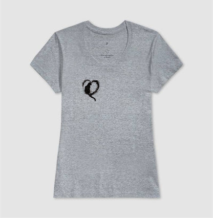 Camiseta Love Cats Coração Felino Minimalista