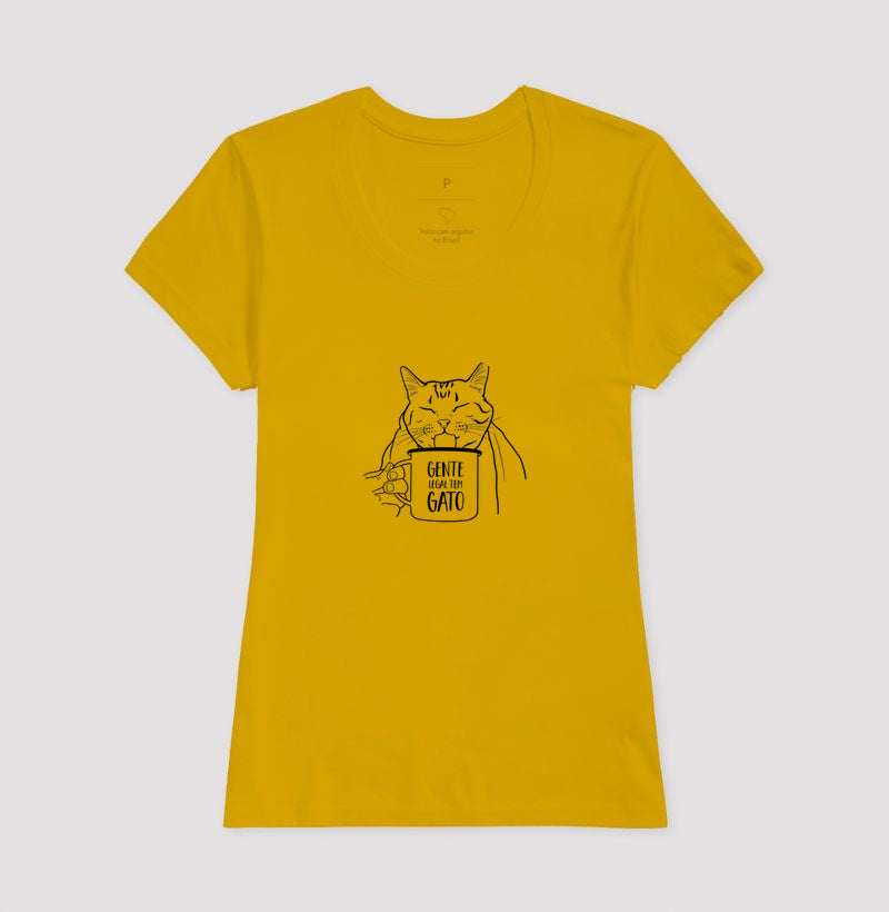Camiseta Minimalista Gente Legal tem gato