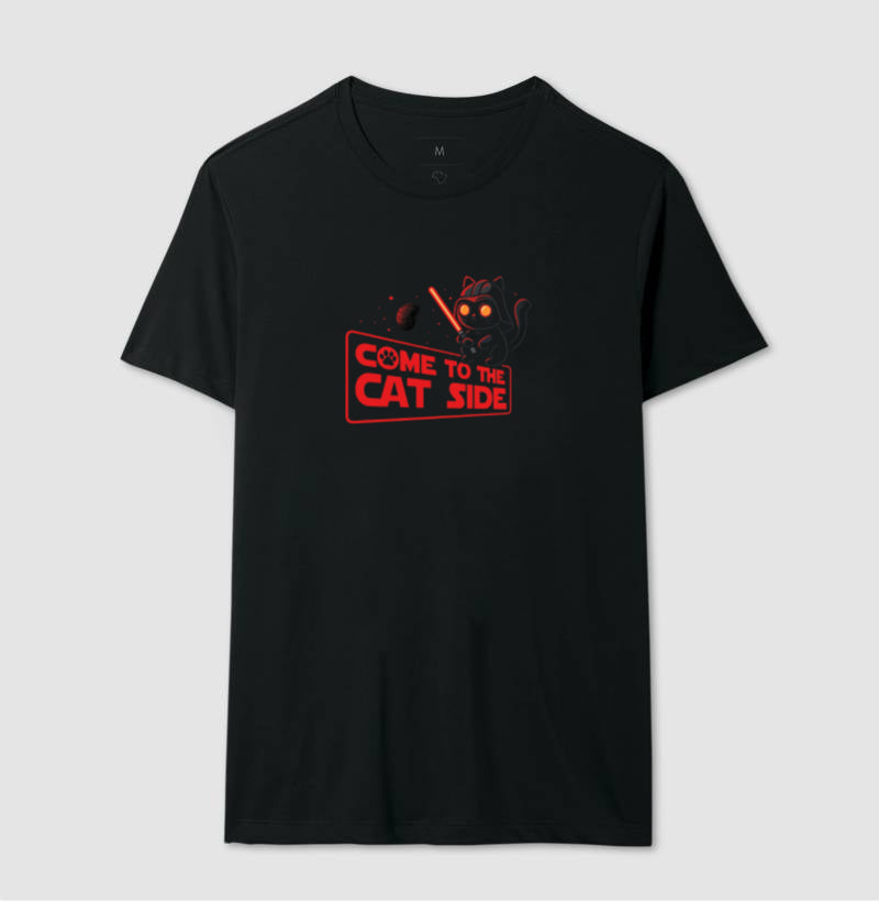 Camiseta Geek Come to the Cat Side Gato Sith Preta
