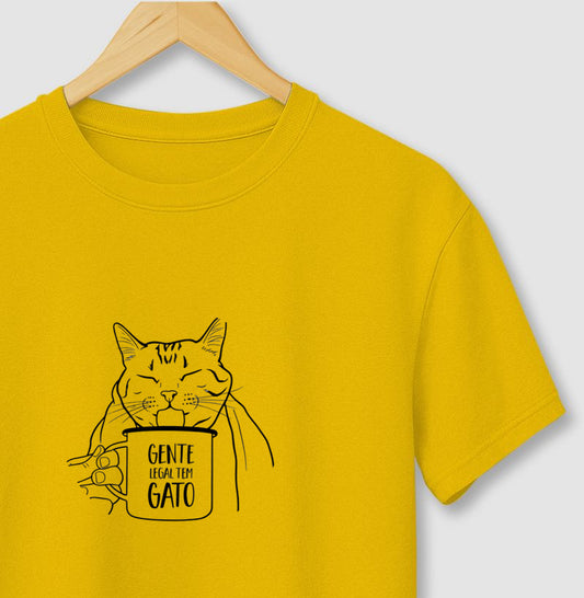Camiseta Minimalista Gente Legal tem gato