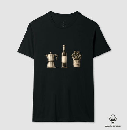 Camiseta All Day Café, Vinho e Pet em Algodão Peruano Premium