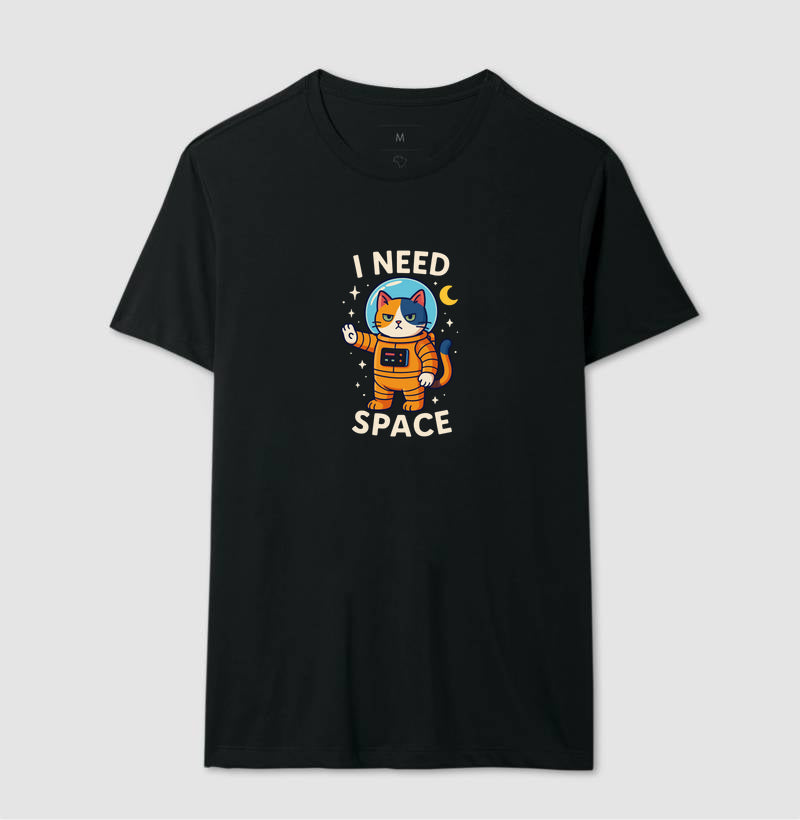 Camiseta I Need Space Gato Astronauta