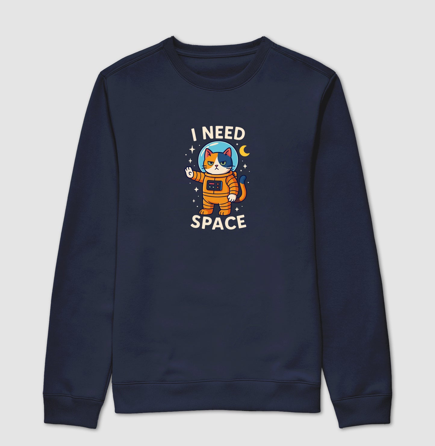 Moletom I Need Space Gato Astronauta