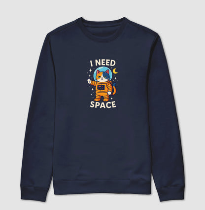 Moletom I Need Space Gato Astronauta