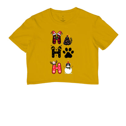 Cropped Natalino Ho Ho Ho Gatinhos e Patinhas – Algodão Macio