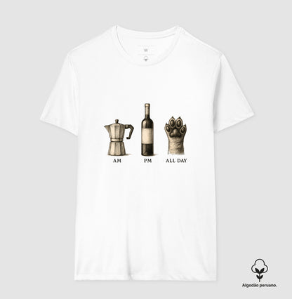 Camiseta All Day Café, Vinho e Pet em Algodão Peruano Premium