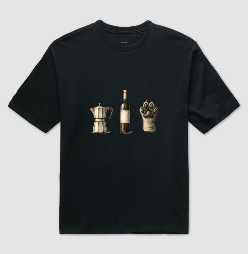 Camiseta Masculina All Day Café Vinho e Pet