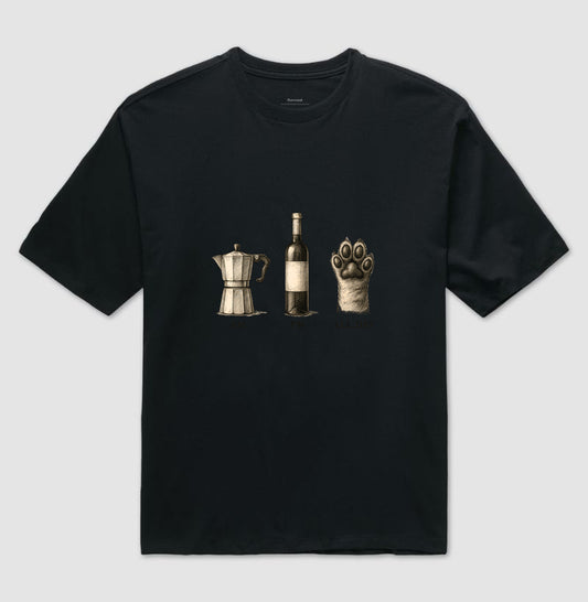 Camiseta Masculina All Day Café Vinho e Pet
