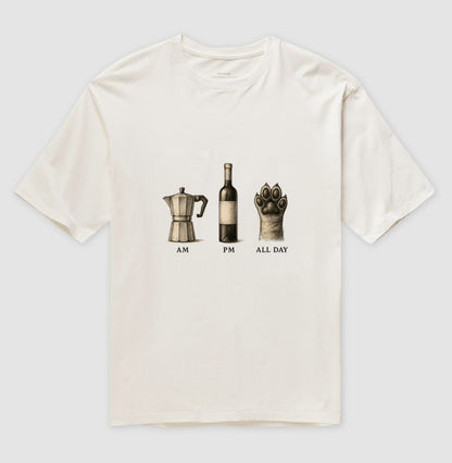 Camiseta Masculina All Day Café Vinho e Pet