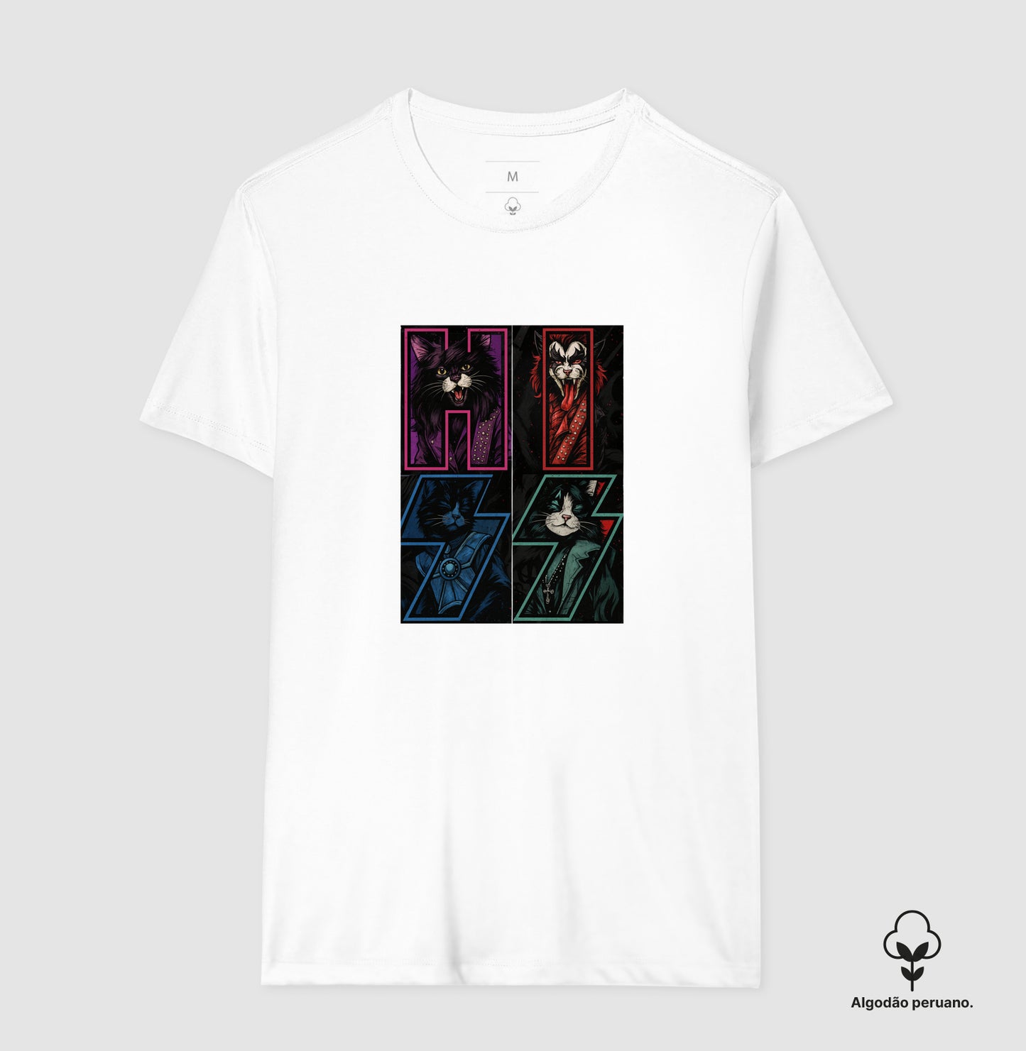 Camiseta HISS Rock & Roll Gatos – Algodão Peruano